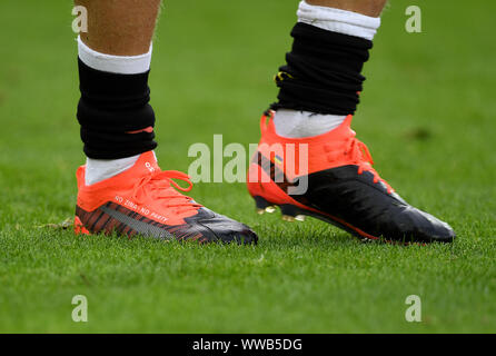 The boots of Manchester City's Oleksandr Zinchenko before the Premier ...