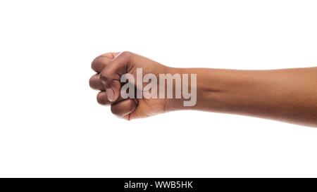 Clenched fist of african american female isolated on white background Stock Photo