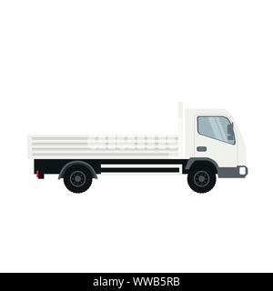 Cargo truck in white color. Heavy traffic vehicle Stock Vector