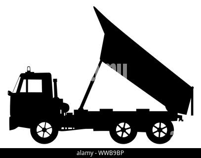 Tipper dump truck unloading Stock Photo