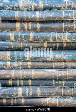 Book stack in antique market Stock Photo