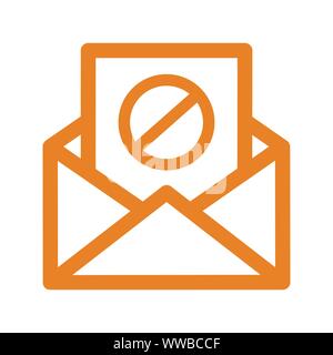 Beautiful design and fully editable Email Spamming Icon, Spam mailing, wrong e-mail address for commercial, print media, web or any type of design pro Stock Vector