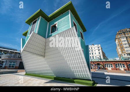 BRIGHTON, UNITED KINGDOM - JULY 24: This is the Upside Down house, a famous landmark building and popular travel destination on July 24, 2019 in Brigh Stock Photo