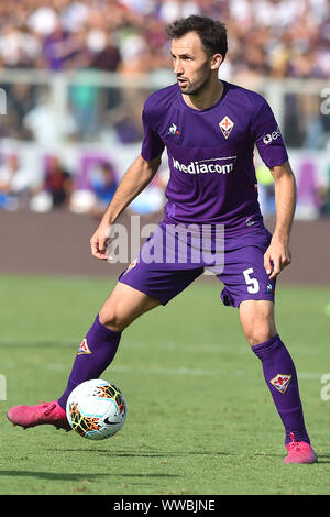 Florence, Italy. 15th Sep, 2019. Soccer Serie A Fiorentina v Jeventus. Florence (Italy) September 14, 2019 Pictured Milan Badelj Credit: Independent Photo Agency/Alamy Live News Stock Photo