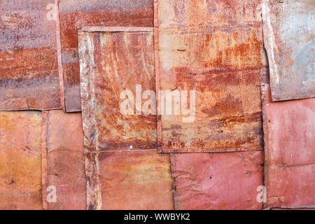Old rusty metal panels Stock Photo