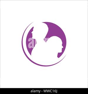 couple in love vector sign logo design, happy couples icon. Stock Vector