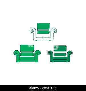 sofa chair icon in trendy design style. sofa chair icon graphic design isolated on white background. sofa vector icon simple and modern flat symbol. Stock Vector