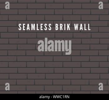 Seamless Brick Wall Surface. Old Grey Brick Wall Background. Urban Wall Texture. Vector Illustration Stock Vector