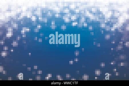 Christmas snowflakes background. Falling white snowflakes on blue background. Vector illustration Stock Vector