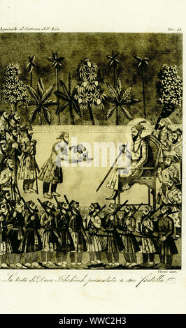 Dara Shukohs severed head is presented to his brother Muhi-ud-Din ...