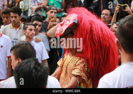 Kathmandu, Nepal. 13th Spet, 2019. Scenes on the main day of Indra Jatra festival in Kathmandu, Nepal. Sarita Khadka/Alamy Live News Stock Photo