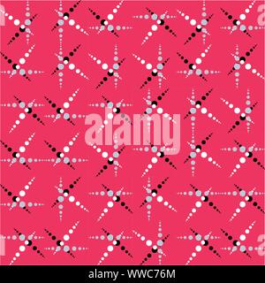 Geometric truchet pattern background with different sized white circles. Stock Vector