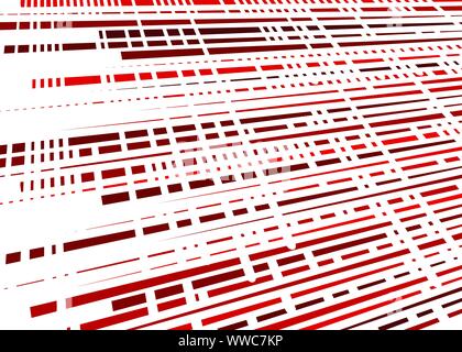 Grid, mesh with intermittent, dashed lines. Intersecting dynamic stripes. Irregular grating, lattice texture. Interlocking, criss-cross abstract geome Stock Vector