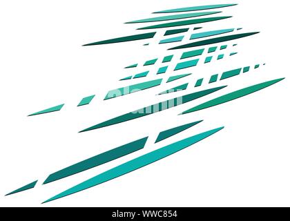 Grid, mesh with intermittent, dashed lines. Intersecting dynamic stripes. Irregular grating, lattice texture. Interlocking, criss-cross abstract geome Stock Vector