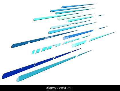Grid, mesh with intermittent, dashed lines. Intersecting dynamic stripes. Irregular grating, lattice texture. Interlocking, criss-cross abstract geome Stock Vector