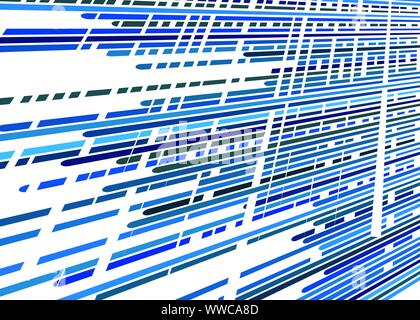 Grid, mesh with intermittent, dashed lines. Intersecting dynamic stripes. Irregular grating, lattice texture. Interlocking, criss-cross abstract geome Stock Vector
