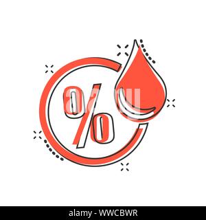 Humidity icon in comic style. Climate vector cartoon illustration on white isolated background. Temperature forecast business concept splash effect. Stock Vector