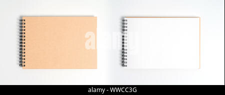 A notebook on a spring. Isolated on white background. Stock Photo