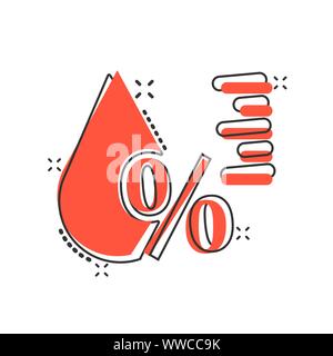 Humidity icon in comic style. Climate vector cartoon illustration on white isolated background. Temperature forecast business concept splash effect. Stock Vector