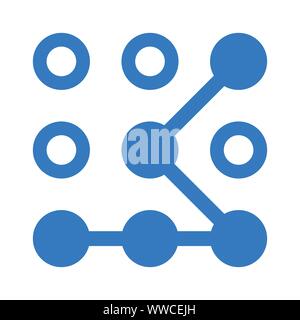 Pattern Lock, password, Mobile Security Icon Stock Vector