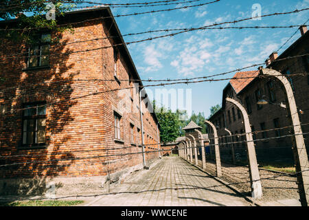 Oswiecim, Poland - June 16, 2019 : Auschwitz Birkenau concentration camp museum Stock Photo