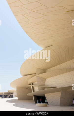 Imposing desert rose inspired architecture of the National Museum of Qatar, Doha, Qatar Stock Photo