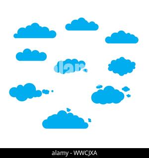 Cloudy Sky Set Vector Teamwork Stock Vector