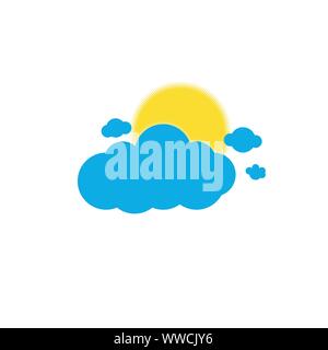 Sun appearing behind cloud Stock Vector
