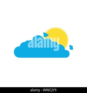 Sun appearing behind cloud Stock Vector