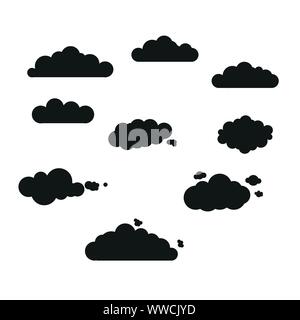 Cloudy Sky Set Vector Teamwork Stock Vector