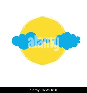 Sun appearing behind cloud Stock Vector