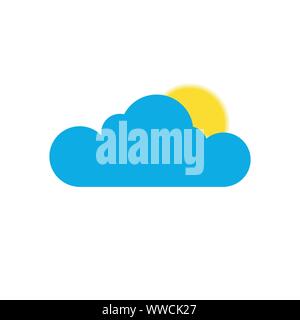 Sun appearing behind cloud Stock Vector