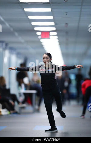 Toronto, Canada. 13th Sep, 2019. Rika Kihira (JPN) Figure Skating : 2019 Skate Canada Autumn Classic International Women's Practice at Sixteen Mile Sports Complex in Toronto, Canada . Credit: Yohei Osada/AFLO SPORT/Alamy Live News Stock Photo