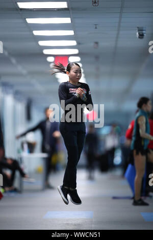 Toronto, Canada. 13th Sep, 2019. Rika Kihira (JPN) Figure Skating : 2019 Skate Canada Autumn Classic International Women's Practice at Sixteen Mile Sports Complex in Toronto, Canada . Credit: Yohei Osada/AFLO SPORT/Alamy Live News Stock Photo