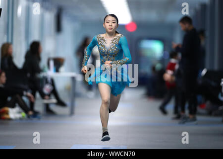 Toronto, Canada. 13th Sep, 2019. Rika Kihira (JPN) Figure Skating : 2019 Skate Canada Autumn Classic International Women's Practice at Sixteen Mile Sports Complex in Toronto, Canada . Credit: Yohei Osada/AFLO SPORT/Alamy Live News Stock Photo