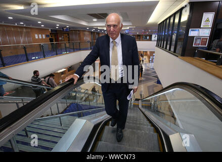 Former Lib Dem leader Sir Vince Cable following his speech during the Liberal Democrats autumn conference at the Bournemouth International Centre in Bournemouth. PA Photo. Picture date: Sunday September 15, 2019. See PA story LIBDEMS Main. Photo credit should read: Jonathan Brady/PA Wire