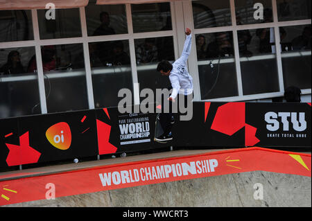 Sao Paulo, Brazil . 15th Sep, 2019. 13th September 2019; Park Candido Portinari, Sao Paulo, Brazil; World Skate Park Skateboarding World Championship; Murilo Perez of Brazil Credit: Action Plus Sports Images/Alamy Live News Stock Photo