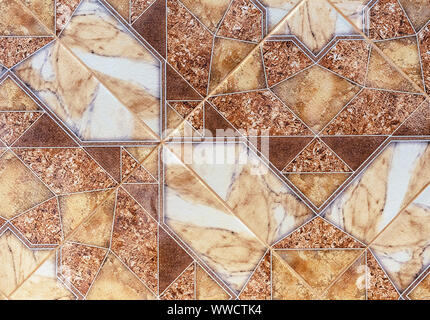 Brown ceramic tiles with an abstract pattern. Stock Photo