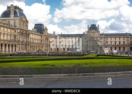 Landscape colour photography of the Louvre Museum in Paris France. Stock Photo