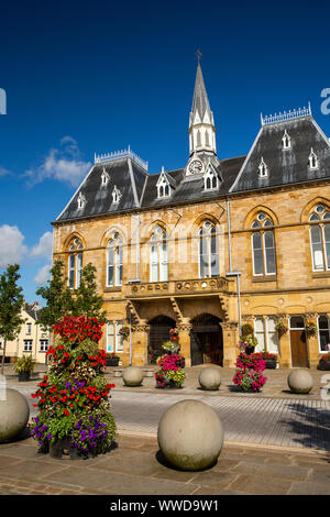 UK, County Durham, Bishop Auckland, Market Place, Town Hall Stock Photo