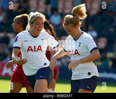 London, UK. 15th Sep, 2019. LONDON, UNITED KINGDOM SEPTEMBER 15. Rachel Furness of Tottenham Hotspur Ladies celebrates her goal during Barclays Women's Spur League between Tottenham Hotspur and Liverpool at The Hiva Stadium, London, UK on 15 September 2019 Credit: Action Foto Sport/Alamy Live News Stock Photo