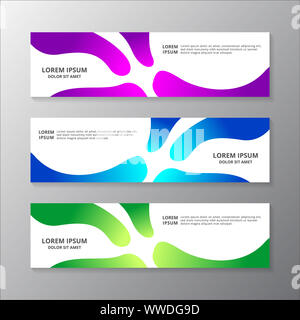 Abstract Liquid Banner Template, gradient color, modern layout web header, footer, advertising vector Stock Photo