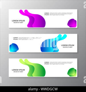 Abstract Liquid Banner Template, gradient color, modern layout web header, footer, advertising vector Stock Photo