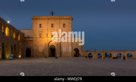 night view of the sanctuary of Santa Maria di Leuca Stock Photo