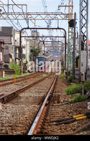 Railway and metro trains in Tokyo Japan