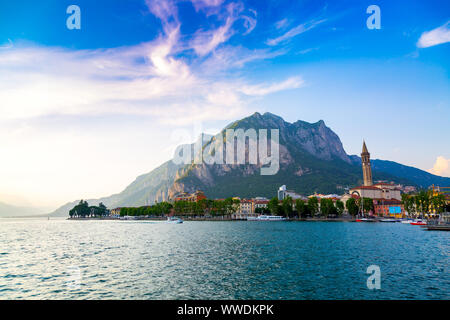 Como Lake shore in Lecco city, Lombardy region in Italy Stock Photo