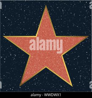 Hollywood Walk Of Fame. star blank template on transparent background, sign of personal achievements Stock Vector