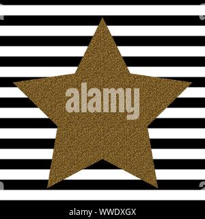 Golden star isolated on line background . Template for your design Stock Vector
