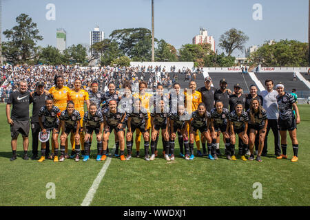 Sao Paulo, Brazil. 15th Sep, 2019. Corinthians welcomes Flamengo for the semi-finals of the 2019 Brazilian Women's Fool Cll Championship, in São Jorge Park, São Paulo, on Sunday afternoon, September 2019. Credit: Foto Arena LTDA/Alamy Live News Stock Photo