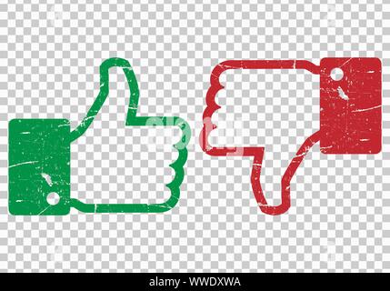 Thump Up and Thump Down Hands - vector illustration Stock Vector